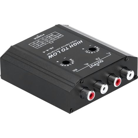 Convertisseur Audio 4 Canaux 12V, Haut vers Bas, pour Voiture  Convertisseur d\'impédance stéréo de voiture, adaptateur haut-parleur vers , anti-interférence avec puissance maximale de (1/5)