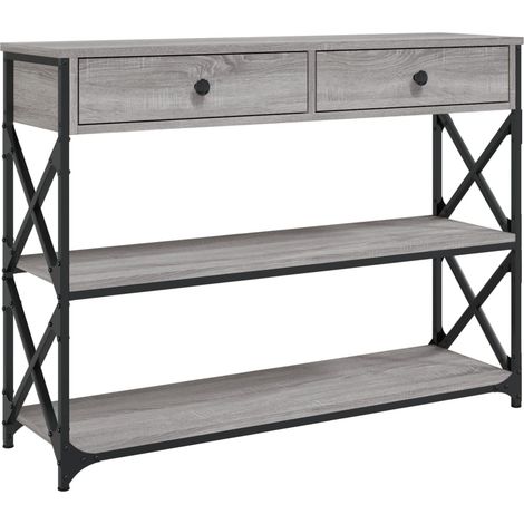 vidaXL Console Table Grey Sonoma 100x28x75 cm Engineered Wood