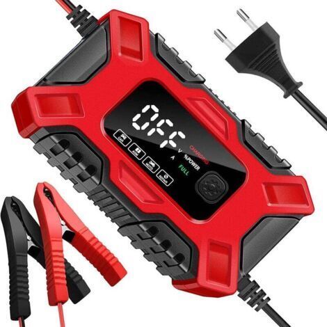 Redresseur intelligent pour voiture/camion, 12 V-24 V, affichage, noir/rouge (1/4)
