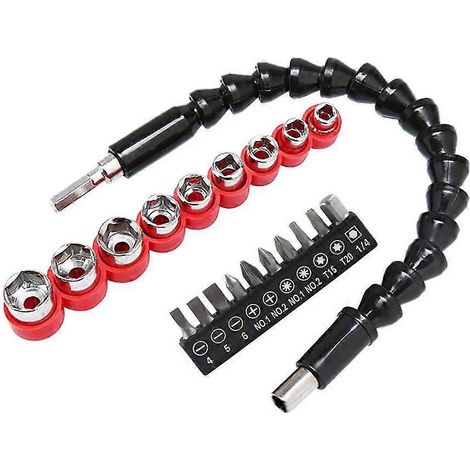 Ensemble de 10 embouts hexagonaux et de tournevis électrique souples et flexibles avec rallonge de 295 mm (5 mm - 13 mm) (1/5)