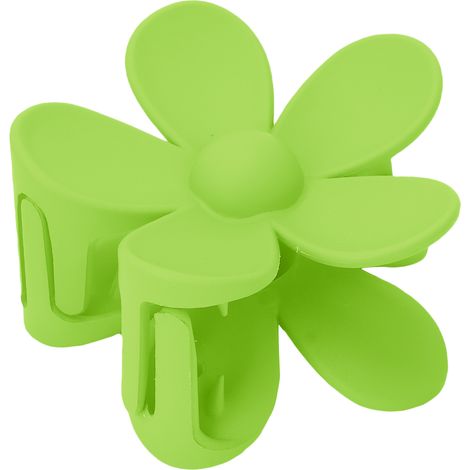 Pince à cheveux fleur antidérapante, finition mate, mignonne, pour femme et fille, cheveux épais ou fins, vert prairie, accessoire coiffure (1/5)