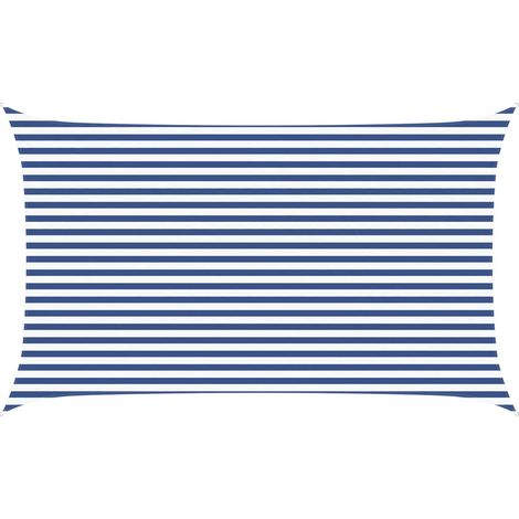 vidaXL  Sun Shade Sail  Blue and White 5 x 3 m 100% Polyester Oxford