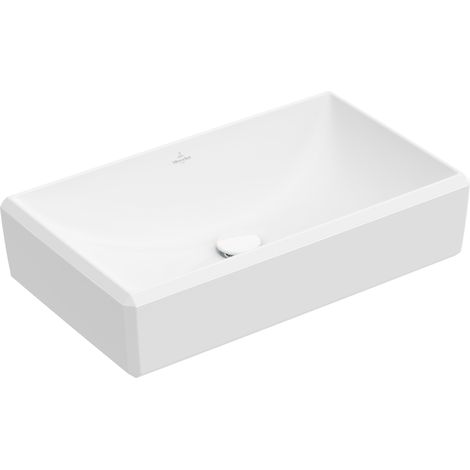 Villeroy & Boch Antheus Vasque à poser 4A1065, 650x388 mm, sans trop-plein, pour prise de courant murale ou robinet à fond relevé, Coloris: Starwhite Ceramicplus - 4A1065R2