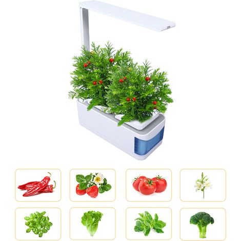 Système de culture hydroponique intelligent, lampe de croissance à spectre complet, éclairage LED d'appoint 16 W pour intérieur, machine de culture de légumes, norme américaine 110-240 V (1/5)