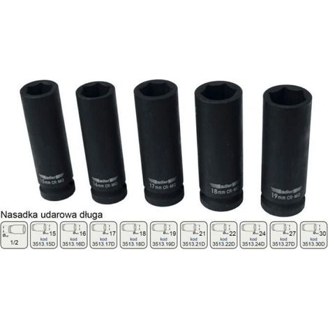 Douille À Impact Longue 6 Pans 1/2" 24 mm Pour Outils Pneumatiques Atelier Automobile Lot De 1