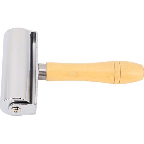 Presse à rouler le cuir pour coutures, outil de collage et de plastification, acier inoxydable avec manche en bois, longueur 10 cm (1/5)
