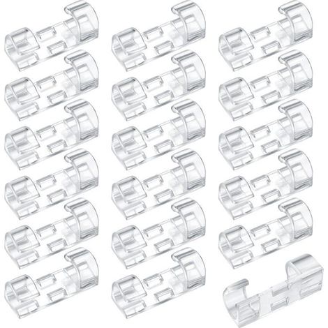 120 Pièces Clips de Câbles Adhésifs, Supports Organisateur de Câbles Ronds, Organisateur de Câbles (Transparent) (1/5)