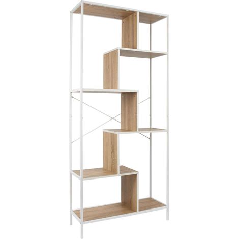 Etagère 5 niveaux design industriel en bois et métal EDISON (1/5)