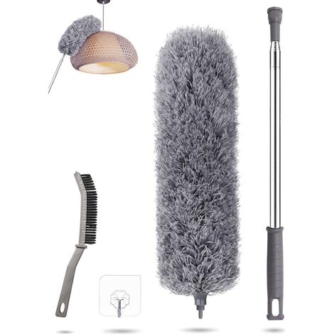 Staubwedel Teleskop 240cm Mikrofaser Waschbar Biegbar Grau 4 (1/5)