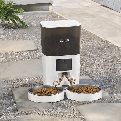 Gamelle pour chien blanc en aBS Acier Inoxydable 37 x 36 x 35 cm (1/5)
