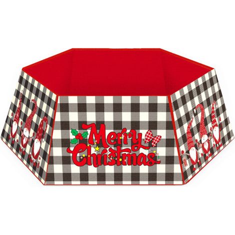 Collier d'arbre de noël en tissu Non tissé, couverture de Base décorative en papier, décoration de vacances pour la maison (1/5)