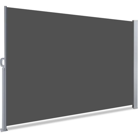 VOUNOT Toldo Lateral Retráctil para Balcón y Terraza, Protección de la intimidad, 160 x 300cm, Gris
