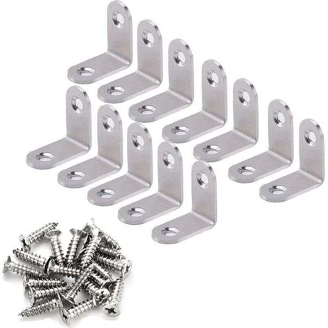 Metall-Befestigungswinkel, Edelstahlwinkel für Möbelreparaturen, 20er-Packung 30x30mm Befestigungswinkel zum Befestigen und Reparieren von Möbeln - Crezuo