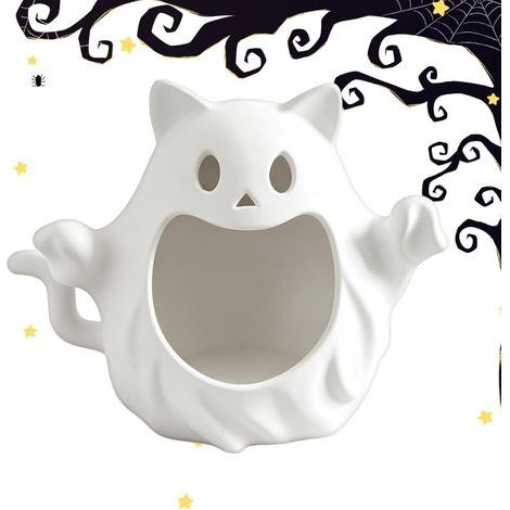 Bol À Bonbons Halloween Chat Fantôme Mignon Et Drôle Bol De Service Décoration Halloween Trick Or Treat Pour Fête Maison Table Manteau Cheminée Fenêtre Étagère Intérieur Extérieur (1/5)