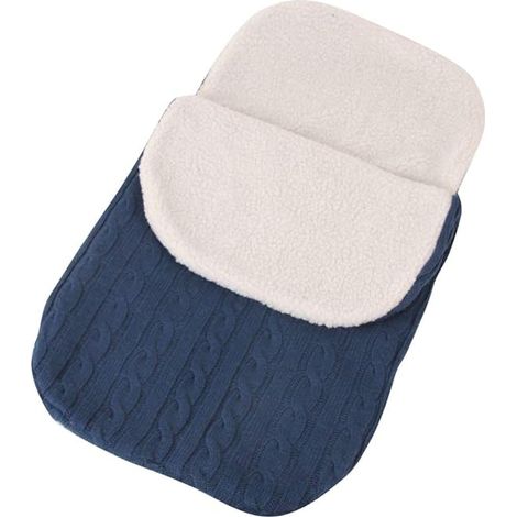 Gigoteuse bébé en velours épais, gigoteuse chaude en laine, gigoteuse pour poussette, bleu foncé (1/4)