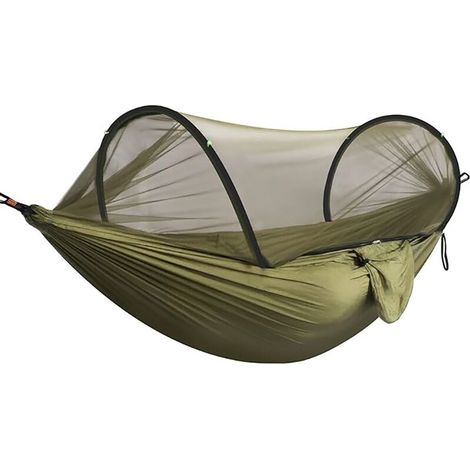[NON UTILIZZATO] Amaca con zanzariera, portata 300 kg, asciugatura rapida, ultraleggera, con 2 moschettoni, 2 robuste tracolle, verde