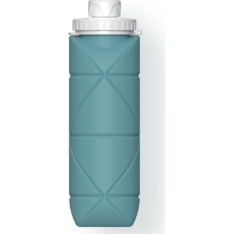 Bouteille d'eau pliable avec valve anti-fuite, réutilisable, sans BPA, en silicone pliable (1/5)