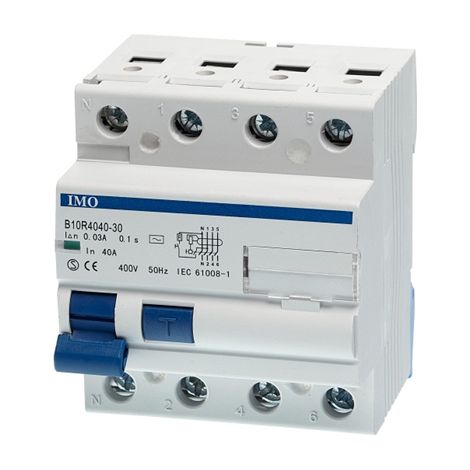 Interrupteur Différentiel Triphasé + Neutre 300ma 40a - Type Ac - 10ka - Bornes Alignées - Imo