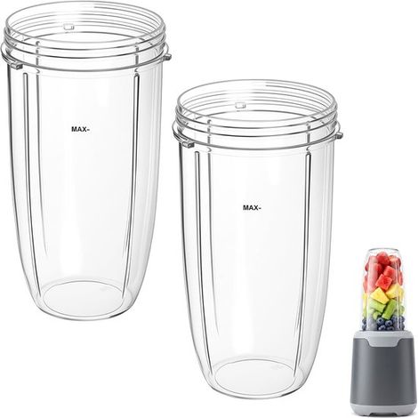 Gobelets de rechange pour mixeur 2 pièces 32 oz – Compatibles avec NutriBullet 900 W et 600 W – Gobelets pour mixeur électrique (1/5)