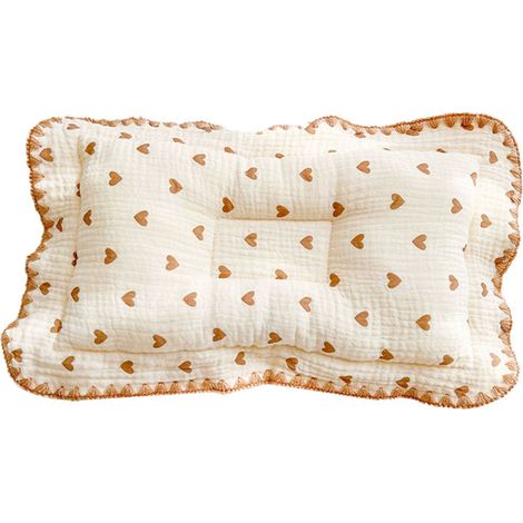 Coussin de forme pour bébé cœur en dentelle cartoon, respirant et confortable pour nourrisson 0-6 mois, design ajusté. (1/5)