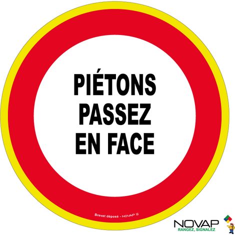 Panneau Piétons passez en face - haute visibilité - Ø 300mm - 4091631