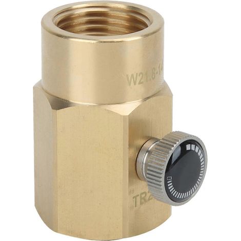 Mini-Messing-Sprudelwasserventil-Adapter G1/2 auf W21.8-14 für SodaStream, Gewindeanschluss, Ersatzverbinder, kompatibles Zubehör, Sodahahn, Ersatzteil, männlich-weibliche Verschraubung, Messing-Set,  (1/5)
