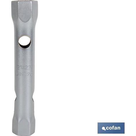 Giratubi DIN 896 B misura 6-7 con doppia bocca esagonale in acciaio temperato