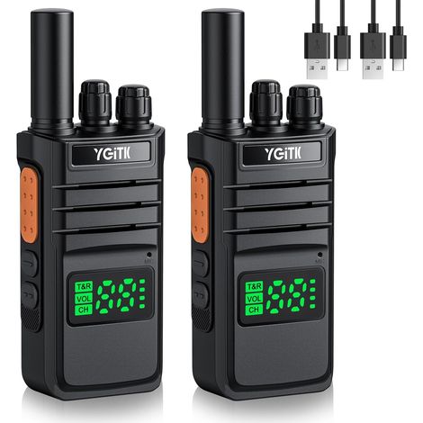 2PCS Talkies-Walkies PMR446 Rechargeable avec Écran Numérique (1/5)