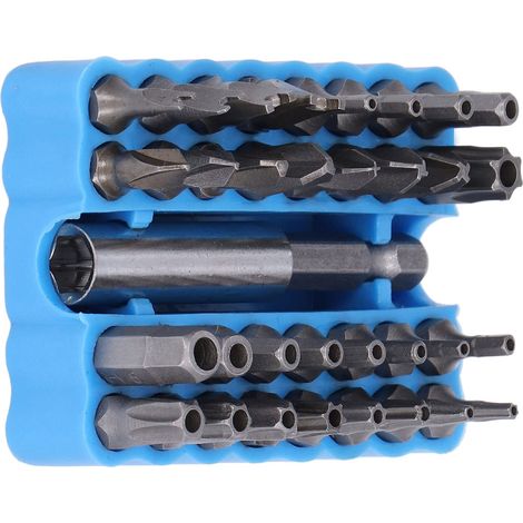 Coffret de 33 embouts de sécurité, queue 1/4", pour réparation et maintenance (1/5)