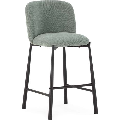 Pack de 2 taburetes modelo Iria tapizado en textil verde menta, 95.5cm(alto) 49.5cm(ancho) 55cm (largo) (1/4)