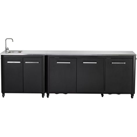 AUTRES Cuisine extérieure modulable avec module 180 cm et évier 90 cm - plan inox (1/3)