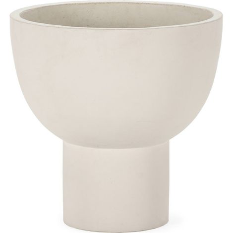 Cache pot blanc en ciment sur pied - Blanc (1/2)