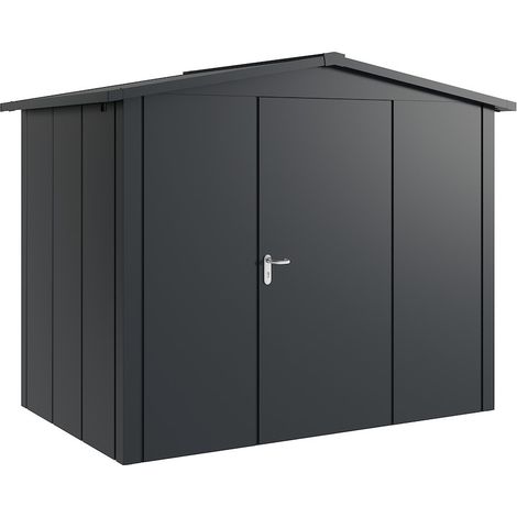 Hörmann Metall-Gerätehaus "Juno" mit Satteldach, JSD8 - Design, 262 x 166 cm (B x T), anthrazit, 1-flüglige Tür, Anschlag rechts