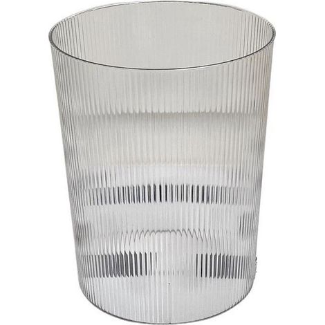 Poubelle transparente multifonctionnelle, élégante et simple, de forme ronde et de grande capacité, idéale pour la salle de bain, la chambre, la cuisine ou le bureau. (1/5)
