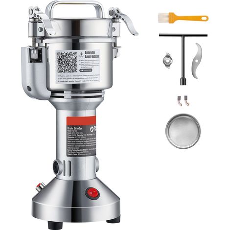 Elektrische Getreidemühle (150 g), 850 W Hochgeschwindigkeits-Gewürzmühle für den gewerblichen Einsatz, Pulverisierer aus Edelstahl für trockenes Getreide, Kaffee, Mais, Pfeffer, gerades Mahlwerk (1/5)