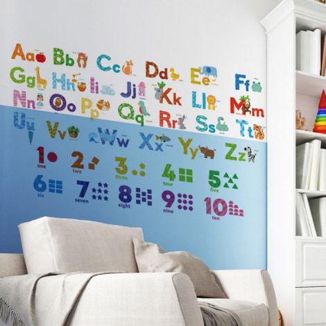 Sticker Mural - PVC Auto-Adhésif - Pour Chambre D Enfant Et Maternelle - Décoration Murale Éducative - Lot De 1 (1/5)