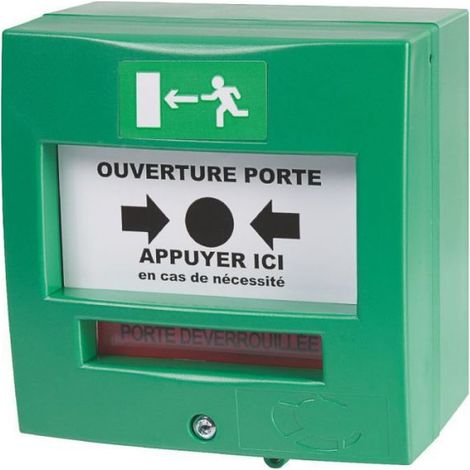 DECLENCHEUR MANUEL VERT 1 CONTACT SANS CAPOT SEWOSY