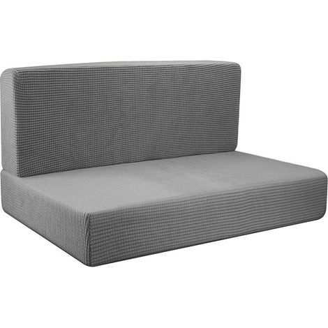 Housses de coussins pour coin repas de camping-car, protection extensible pour canapé deux places, housses de coussins pour camping-car comprenant 1 housse de dossier et 1 housse de banquette (gris cl (1/3)