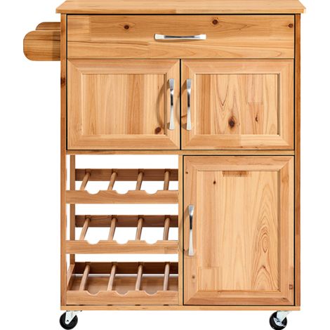 SoBuy Kitchen Trolley With 1 Drawer Natural 75x38x86cm Vintage FKW45-N (1/5)