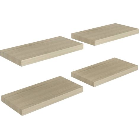 vidaXL Scaffali a Parete 4 pz Rovere 50x23,5x3,8 cm in MDF