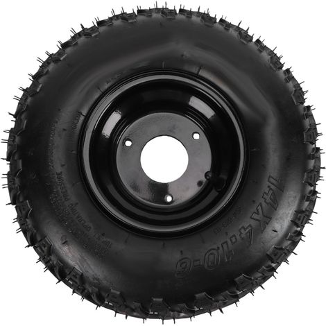 Pneu 14x4.10-6 avec jante de 6 pouces, assemblage de roues de remplacement sans chambre à air pour ATV, modèle à 3 boulons, pour Kinder Quad Go Kart (1/5)