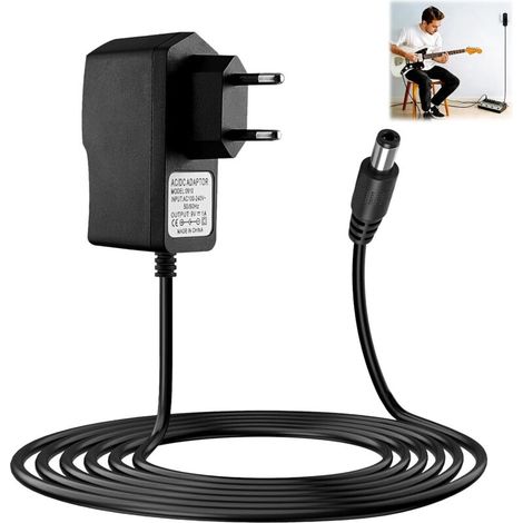 9V 1A Guitar Pedal Power Adapter, 2M Wall Charger Cables (1/5)