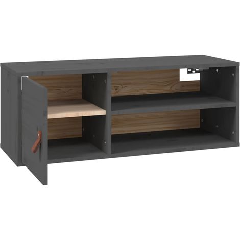 Meubles de Rangement,Armoire murale Gris 80x30x30 cm Bois de pin massif CFW414377 (1/5)