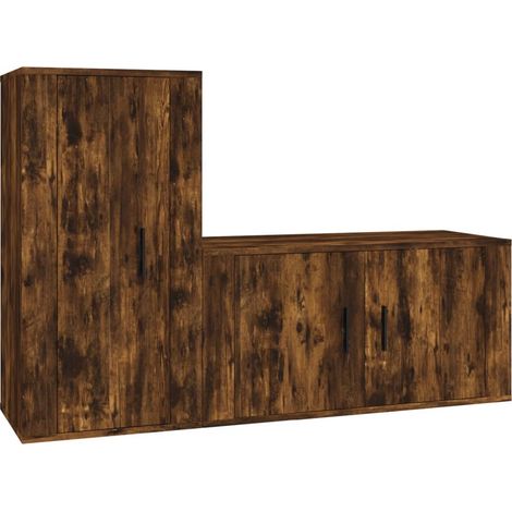Maison Exclusive - 2-tlg. TV-Schrank-Set Räuchereiche Holzwerksto
