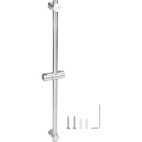 80 cm Barre de Douche avec Support Pommeau de Douche - Acier Inoxydable SUS 304 - Finition Brossée - Trous de Fixation Réglables (1/5)