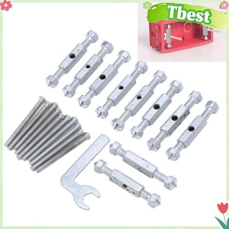 Tbest Kit de réparation de boîte électrique Outil de vis de boîte électrique quincaillerie cache-vis Tige de support en métal (1/5)