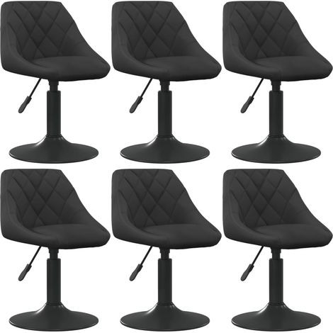 Lot de 6 Chaises pivotantes à manger - Chaises de salle à manger - Chaise de Bureau, Salon et de Cuisine noir velours VSGS515070 (1/5)