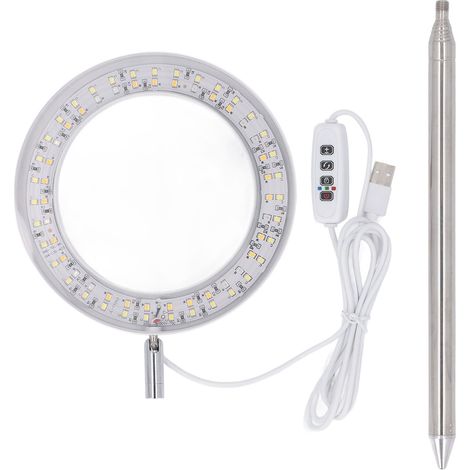 Lampe de croissance horticole à spectre complet 6 pouces (15 cm), hauteur réglable de 26,5 à 165 cm, minuterie et variateur d'intensité, pour intérieur, blanche. (1/5)