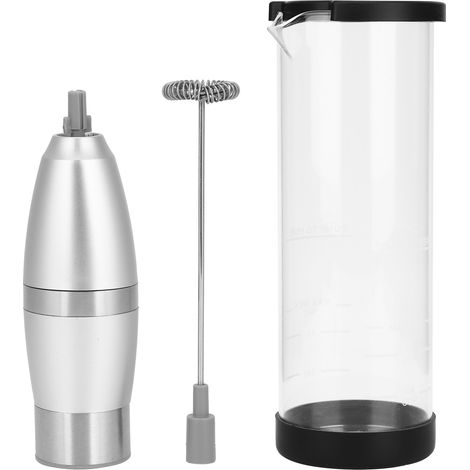 Batidor eléctrico de leche, cabezal de acero inoxidable, 2 velocidades 19000 rpm, para café y cocina. (1/5)