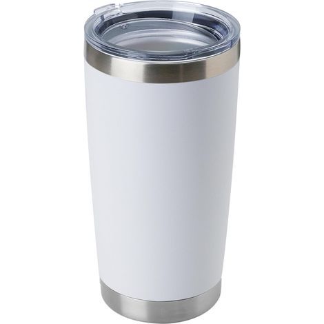 Gobelet acier inoxydable 20oz avec couvercle isotherme voyage café bière chaud froid portable voiture, blanc (1/5)